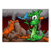 Drache und Schmetterling Grußkarte