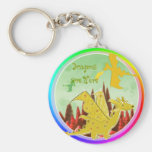 Drachen sind hier Cartoon-Drache Keychain Schlüsselbänder