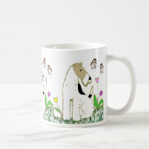 Draht-Foxterrier und Schmetterlinge Tassen