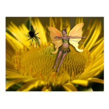 Drama auf einer Sonnenblume Postkarten
