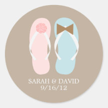 Drehen Sie Reinfall-Strand-Hochzeit um Runder Sticker