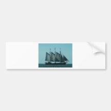 Drei bemastetes Segelschiff Autoaufkleber