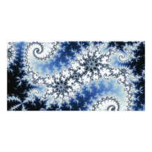 Drei blaue Sterne - Fraktal Design Individuelle Photo Karten