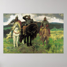 Drei Bogatyrs (1898) durch Druck Viktor Vasnetsov Posterdruck