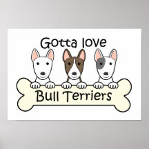 Drei Bullterrier Plakat