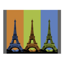 Drei Eiffeltürme in Paris Postkarte