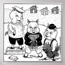Drei kleine Schweine Poster