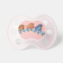 Drei kleiner Vogelbaby-Friedensstifter Baby Schnuller