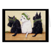 Drei kluge Terrier Karte