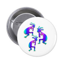 Drei Kokopelli #37 Anstecknadelbuttons