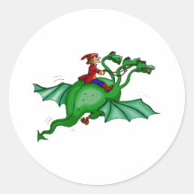 Drei-Köpfiger Drache mit Reiter Aufkleber