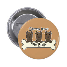 Drei Pitbulls Anstecknadel