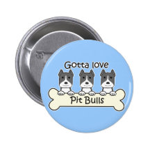 Drei Pitbulls Anstecknadel