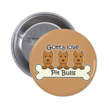 Drei Pitbulls Anstecknadel