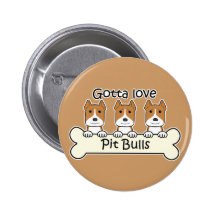 Drei Pitbulls Anstecknadel