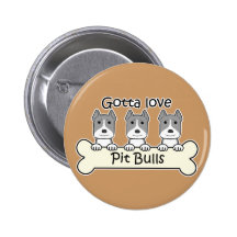 Drei Pitbulls Anstecknadel