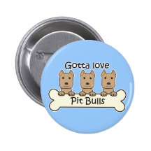 Drei Pitbulls Anstecknadelbutton