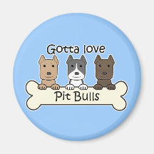 Drei Pitbulls Kühlschrankmagnet