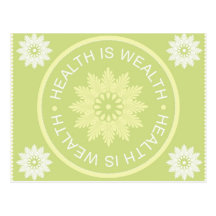 Drei Wort-Zitate ~Health ist Wealth~ Postkarten