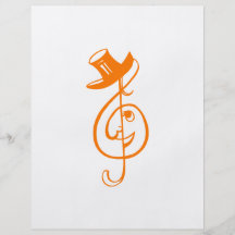 dreifache orange Clefgesichts-Zylindermusik design Flyerdruck