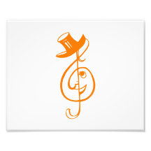 dreifache orange Clefgesichts-Zylindermusik design Photodruck