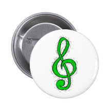 Dreifacher Clef-Grafikdesign hellgrün Anstecknadelbutton