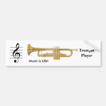 Dreifacher Clef/Trompete-Autoaufkleber
