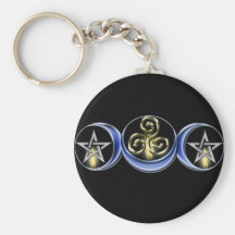Dreifacher gewundener Mondmond Keychain Schlüsselband