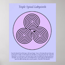 Dreifaches gewundenes Finger-Labyrinth Poster