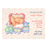 Drossel-Spielzeug-Zug-Geburts-Mitteilung Personalisierte Ankündigungskarten