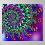Druck - Bokeh Fraktal lila Terquoise Posterdruck