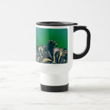 Dschungel II · Fraktal-Kunst · Blau u. aquamarin Teehaferl