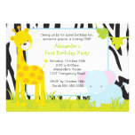Dschungel-Safari-Giraffen-Geburtstags-Party Einlad