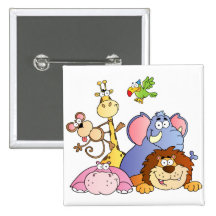 Dschungel-Tiere Anstecknadelbutton
