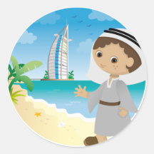 Dubai-Junge Runde Sticker