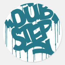 Dubstep FatCap Riff-Blau Runder Aufkleber