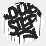 Dubstep FatCap Schwarzes Runder Aufkleber