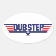 Dubstep (Flügel u. Stern) Ovale Aufkleber