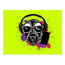 Dubstep Gasmask Post Card