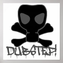Dubstep Gasmaske-Schädel Plakat