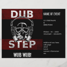 Dubstep Gasmaske u. Kopfhörer KUNDENGERECHT Flyerdruck