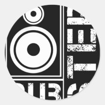 Dubstep Loudspeaker D Runde Aufkleber
