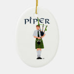Dudelsackspieler - grüner Kilt Weihnachtsbaum Ornamente