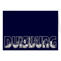 Duisburg Stadt Skyline - Grußkarte / Klappkarte