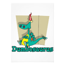 Dumbosaurus Dino Cartoon Personalisierte Einladungen