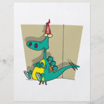 Dumbosaurus Klassenletzt-Dinosaurier-Cartoon Flyer Druck