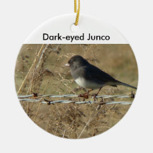Dunkel-mit Augen Junco u. Barbwire, Dunkel-mit Aug Weihnachtsbaum Ornament
