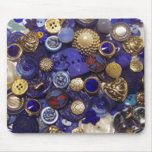 Dunkelblaue Knopf-Collage Mousepads