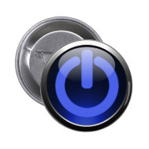Dunkelblauer Power-Knopf Anstecknadelbutton