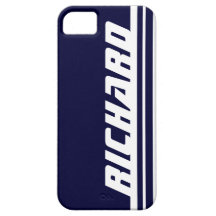Dunkelblauer u. weißer Streifensport iphone 5 Name Etui Fürs iPhone 5